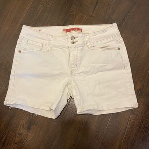 Women white jean shorts